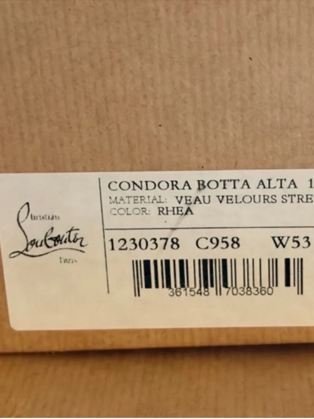 Christian Louboutin CONDORA BOTTA ALTA 100 VEAU VELOURS STRETCH RETAIL 2,995